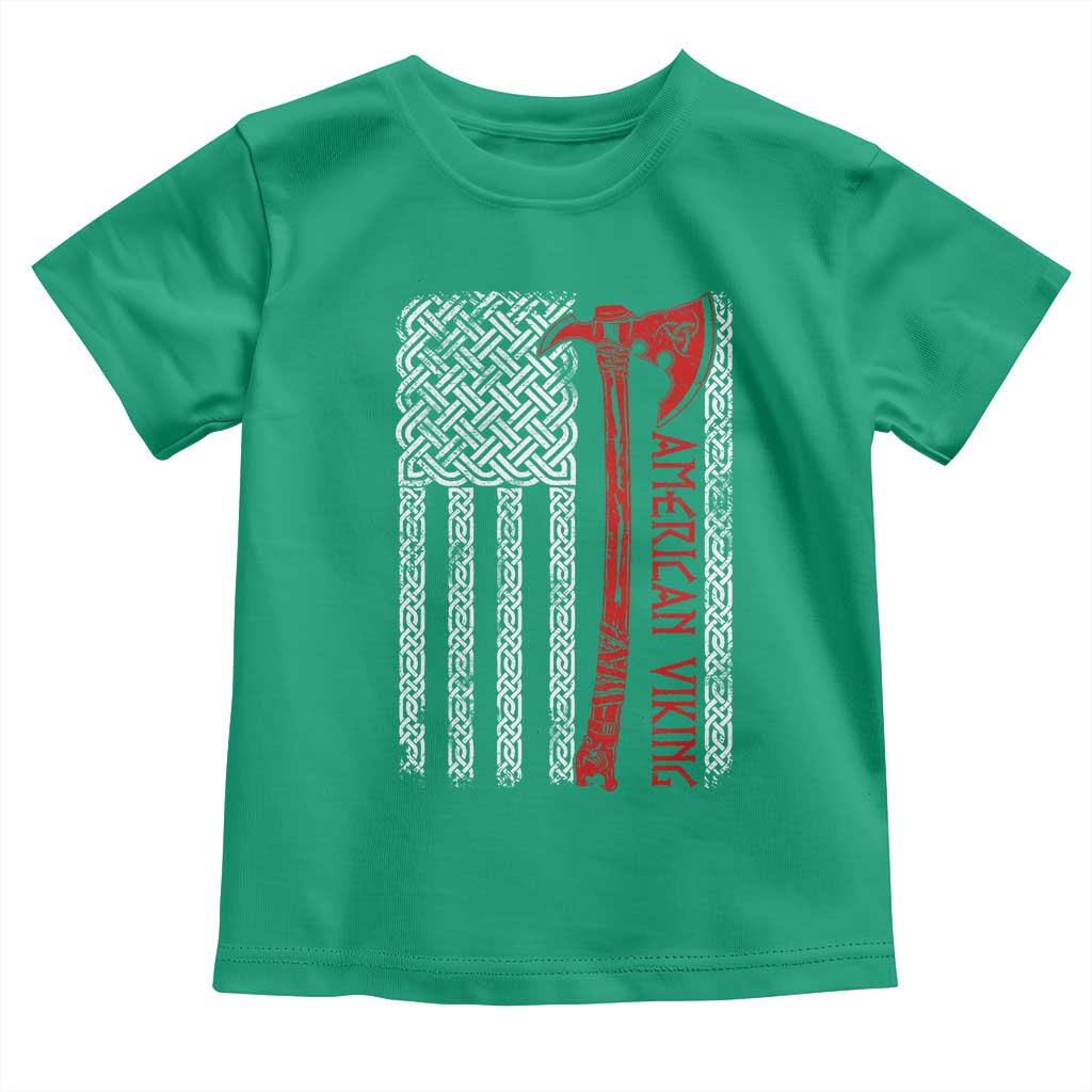 American Viking Toddler T Shirt Norse Mythology Axe Celtic Knot USA Flag TS11 Irish Green Print Your Wear