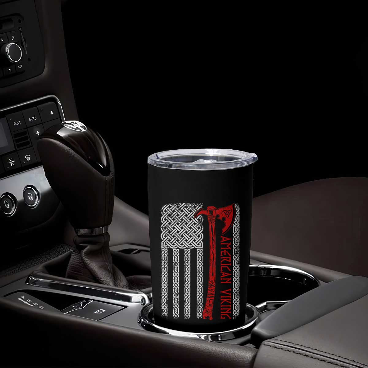 American Viking Tumbler Cup Norse Mythology Axe Celtic Knot USA Flag TS11 Print Your Wear