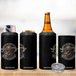 Son Of Odin Valhalla 4 in 1 Can Cooler Tumbler Nordic Norse Viking Warrior Skull TS11 Print Your Wear