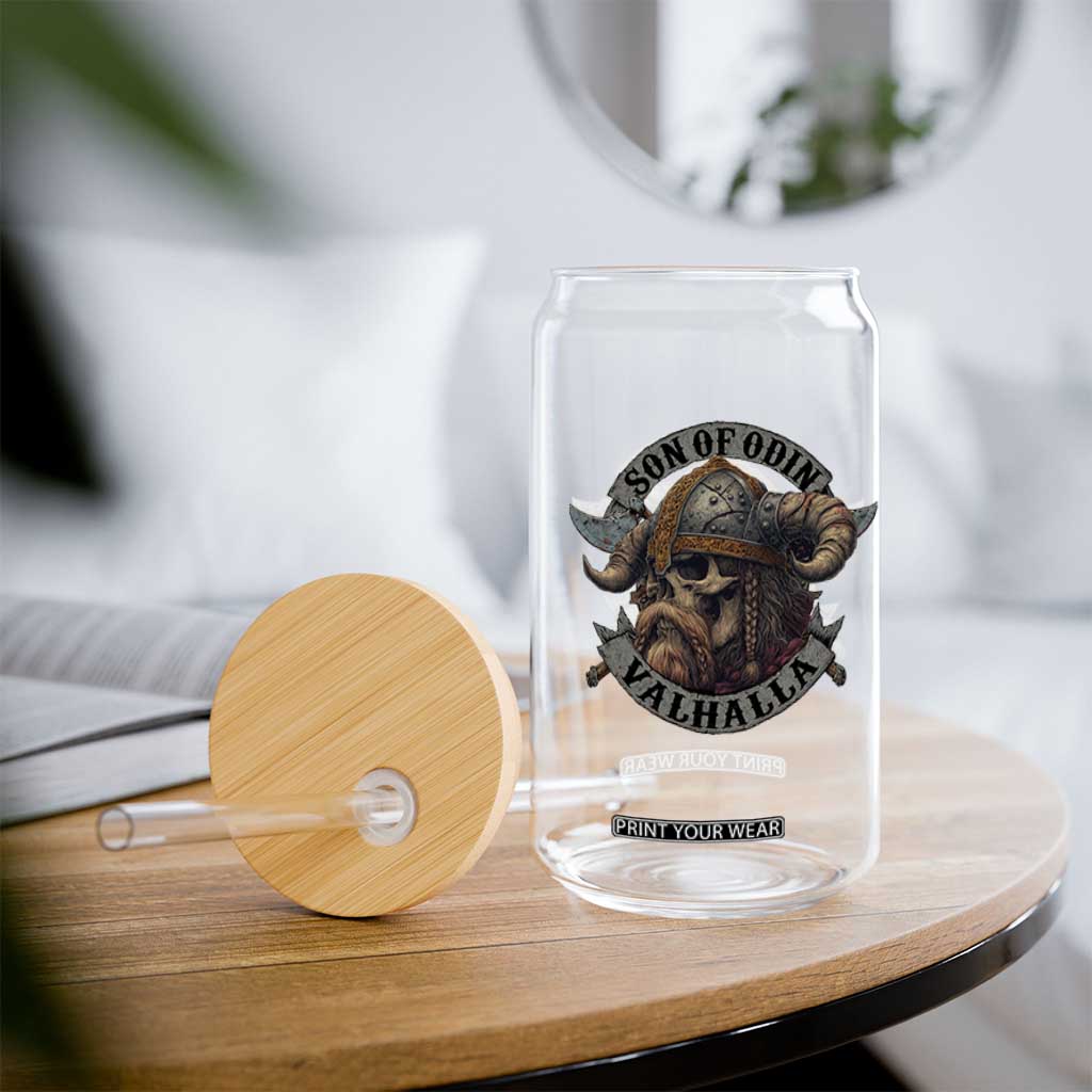 Son Of Odin Valhalla Glass Can Nordic Norse Viking Warrior Skull TS11 Print Your Wear