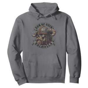 Son Of Odin Valhalla Hoodie Nordic Norse Viking Warrior Skull TS11 Charcoal Print Your Wear