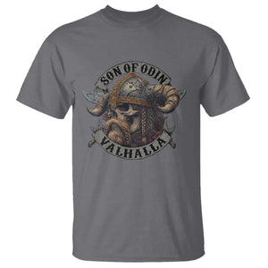 Son Of Odin Valhalla T Shirt Nordic Norse Viking Warrior Skull TS11 Charcoal Print Your Wear