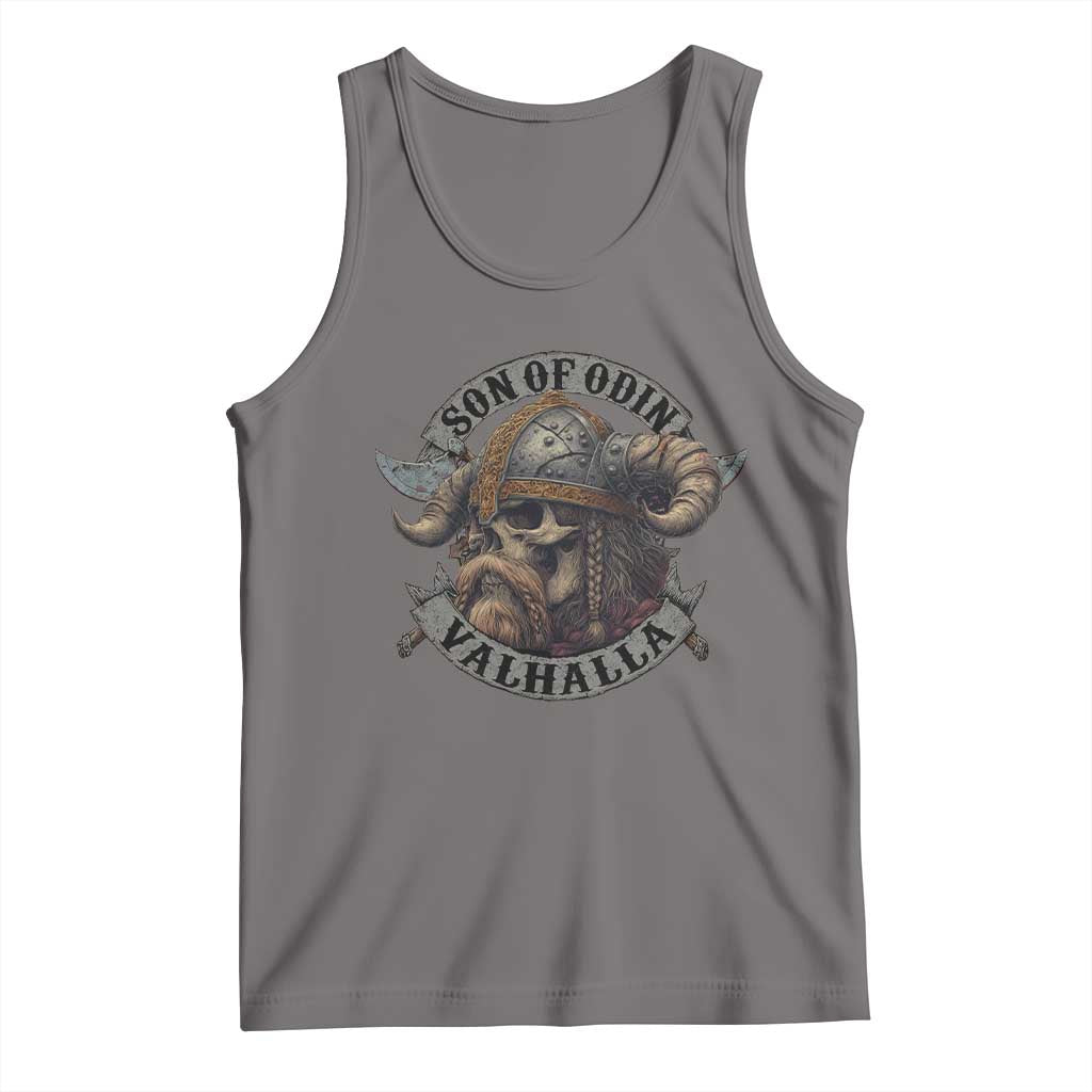 Son Of Odin Valhalla Tank Top Nordic Norse Viking Warrior Skull TS11 Deep Heather Print Your Wear