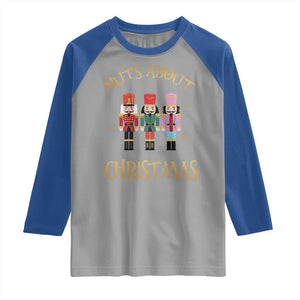 Funny Xmas Nutcracker Raglan Shirt Nuts About Christmas Snowflake TS11 Sport Gray Royal Print Your Wear