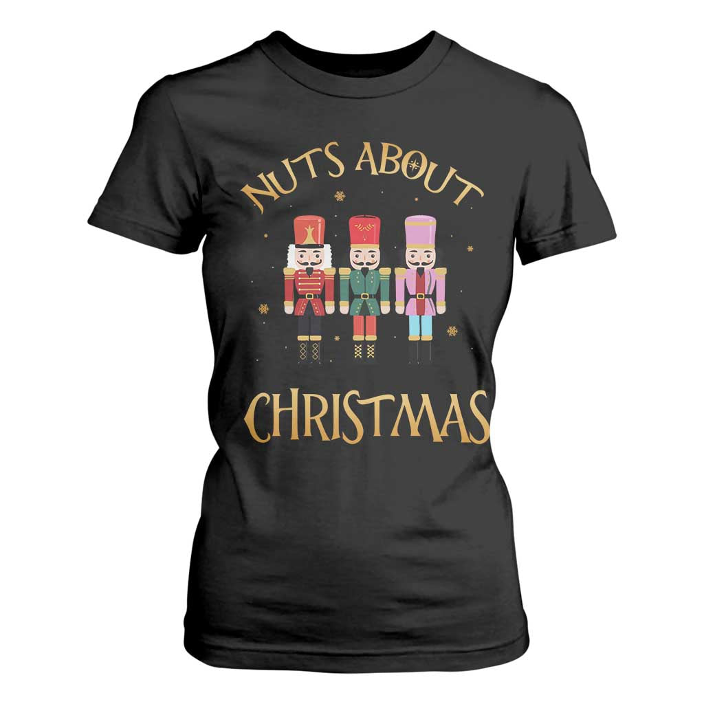 Funny Xmas Nutcracker T Shirt For Women Nuts About Christmas Snowflake TS11 Black Print Your Wear