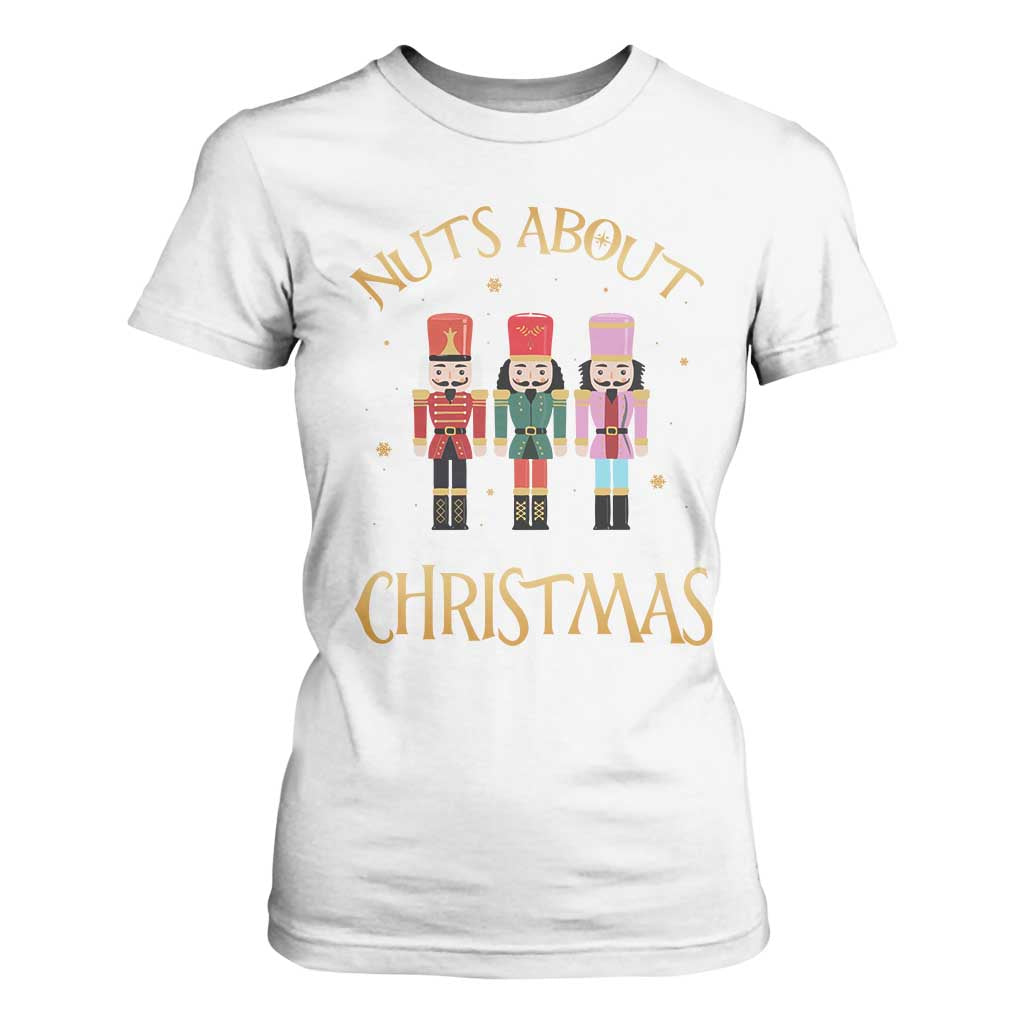 Funny Xmas Nutcracker T Shirt For Women Nuts About Christmas Snowflake TS11 White Print Your Wear