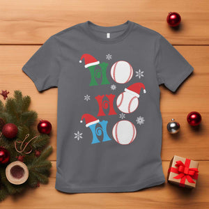Funny Christmas Baseball T Shirt Triple Ho Sport Santa Hat TS11 Charcoal Print Your Wear
