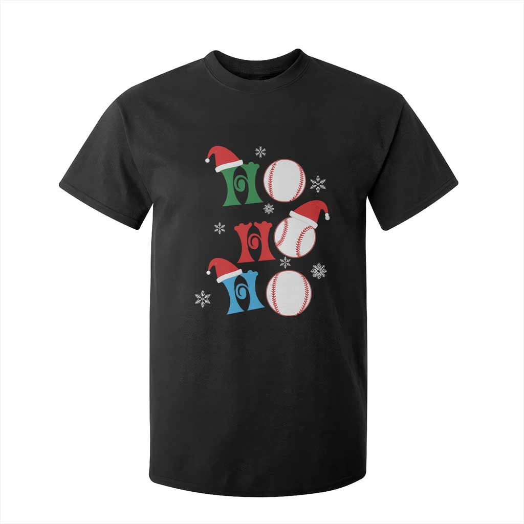 Funny Christmas Baseball T Shirt For Kid Triple Ho Sport Santa Hat TS11 Black Print Your Wear