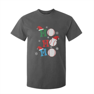Funny Christmas Baseball T Shirt For Kid Triple Ho Sport Santa Hat TS11 Dark Heather Print Your Wear