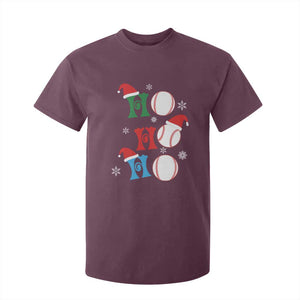 Funny Christmas Baseball T Shirt For Kid Triple Ho Sport Santa Hat TS11 Maroon Print Your Wear