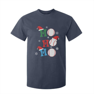 Funny Christmas Baseball T Shirt For Kid Triple Ho Sport Santa Hat TS11 Navy Print Your Wear