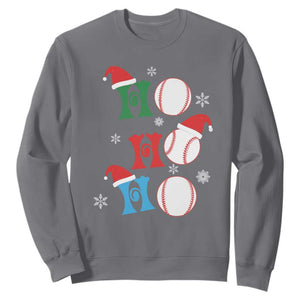 Funny Christmas Baseball Sweatshirt Triple Ho Sport Santa Hat TS11 Charcoal Print Your Wear