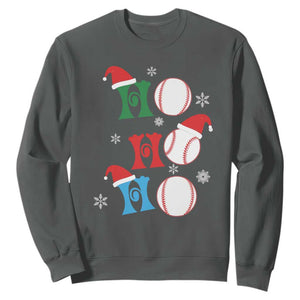 Funny Christmas Baseball Sweatshirt Triple Ho Sport Santa Hat TS11 Dark Heather Print Your Wear