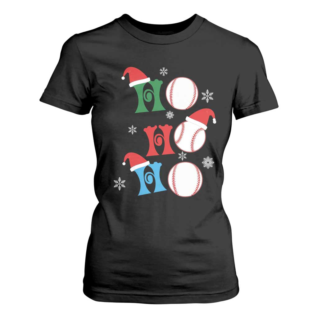 Funny Christmas Baseball T Shirt For Women Triple Ho Sport Santa Hat TS11 Black Print Your Wear