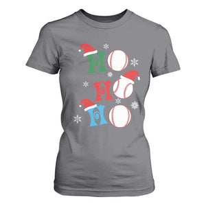 Funny Christmas Baseball T Shirt For Women Triple Ho Sport Santa Hat TS11 Charcoal Print Your Wear