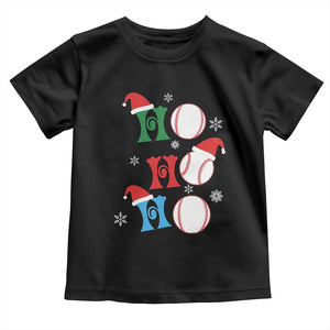 Funny Christmas Baseball Toddler T Shirt Triple Ho Sport Santa Hat TS11 Black Print Your Wear