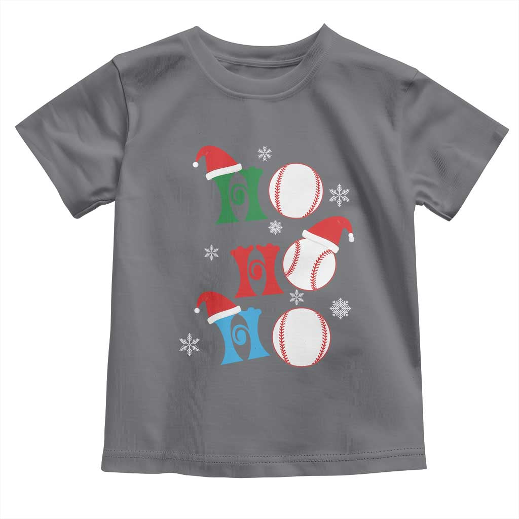 Funny Christmas Baseball Toddler T Shirt Triple Ho Sport Santa Hat TS11 Charcoal Print Your Wear