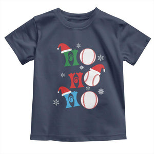 Funny Christmas Baseball Toddler T Shirt Triple Ho Sport Santa Hat TS11 Navy Print Your Wear