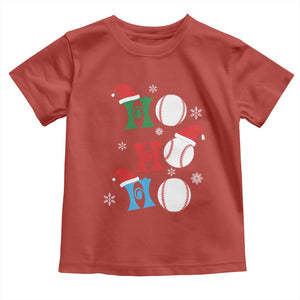 Funny Christmas Baseball Toddler T Shirt Triple Ho Sport Santa Hat TS11 Red Print Your Wear
