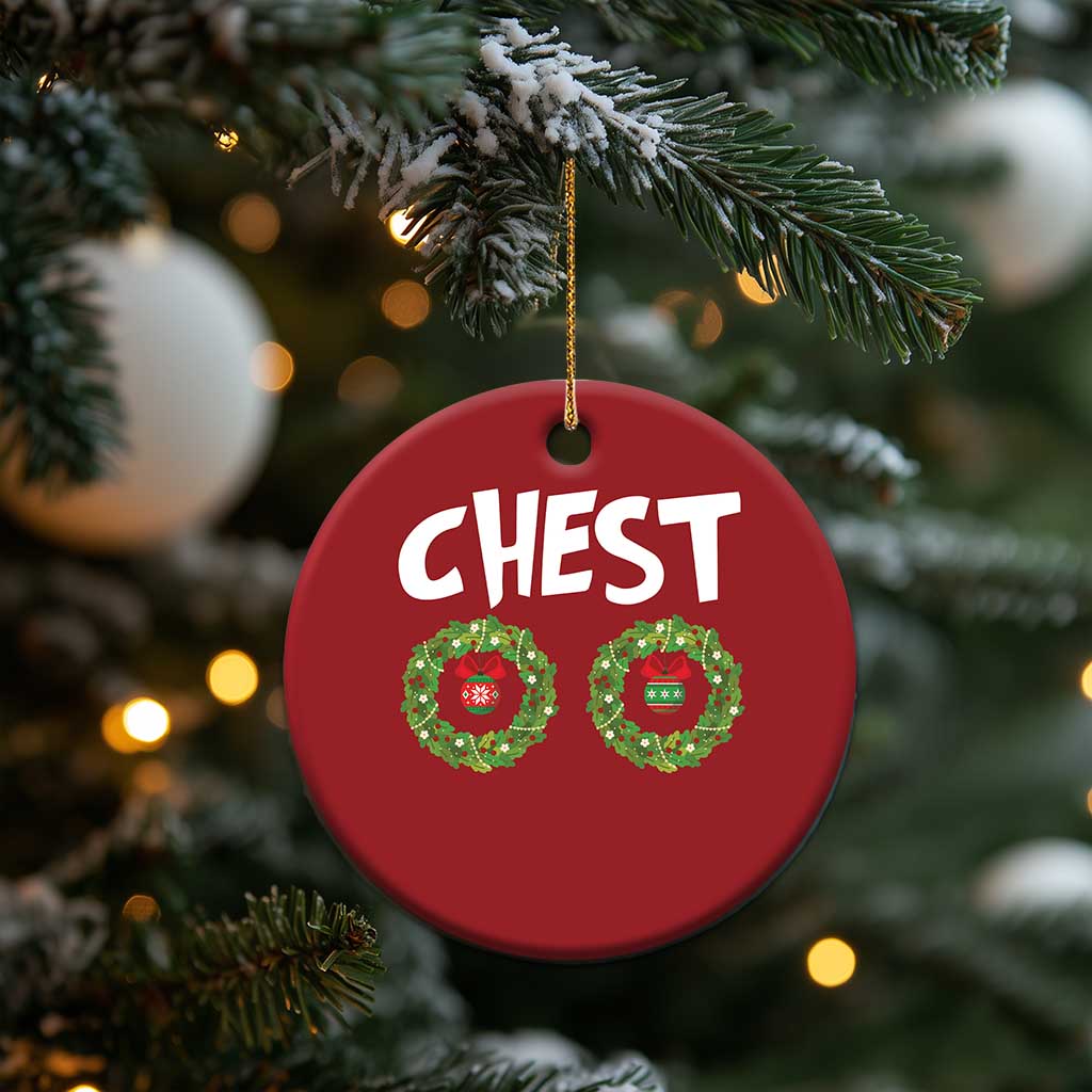 Funny Xmas Couple Christmas Ornament Chest Nuts Bauble Xmas Wreath TS11 Print Your Wear
