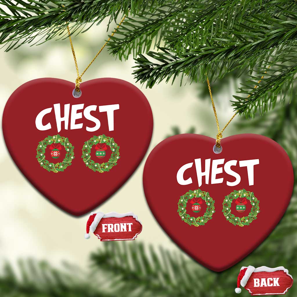 Funny Xmas Couple Christmas Ornament Chest Nuts Bauble Xmas Wreath TS11 Heart Red Print Your Wear