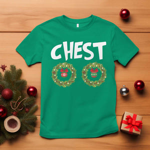 Funny Christmas Couple T Shirt Chest Nuts Bauble Xmas Wreath TS11 Irish Green Print Your Wear