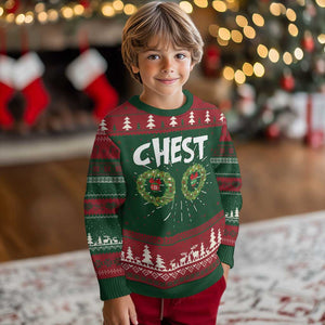 Funny Xmas Couple Ugly Christmas Sweater Chest Nuts Bauble Xmas Wreath TS11 Christmas Print Your Wear