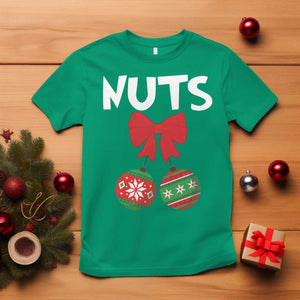 Funny Christmas Couple T Shirt Chest Nuts Baubles TS11 Irish Green Print Your Wear