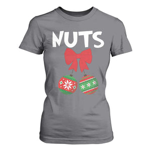 Funny Christmas Couple T Shirt For Women Chest Nuts Baubles TS11 Charcoal Print Your Wear