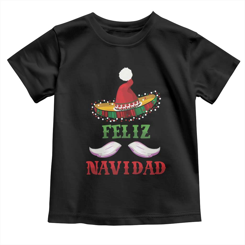 Funny Christmas In Mexico Baby Shirt Feliz Navidad Sombrero Santa Hat TS11 Black Print Your Wear