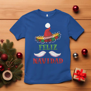 Funny Christmas In Mexico T Shirt Feliz Navidad Sombrero Santa Hat TS11 Royal Blue Print Your Wear