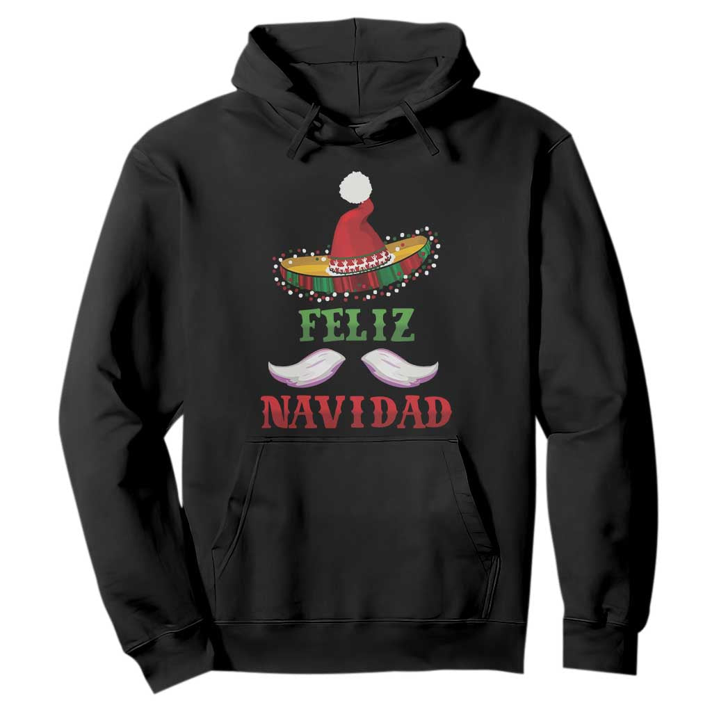 Funny Christmas In Mexico Hoodie Feliz Navidad Sombrero Santa Hat TS11 Black Print Your Wear