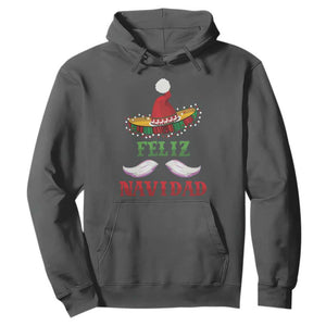 Funny Christmas In Mexico Hoodie Feliz Navidad Sombrero Santa Hat TS11 Dark Heather Print Your Wear
