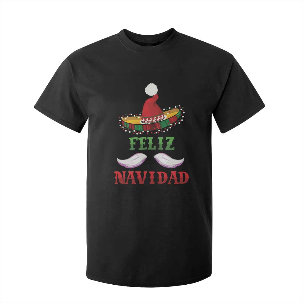 Funny Christmas In Mexico T Shirt For Kid Feliz Navidad Sombrero Santa Hat TS11 Black Print Your Wear