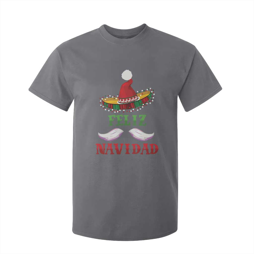 Funny Christmas In Mexico T Shirt For Kid Feliz Navidad Sombrero Santa Hat TS11 Charcoal Print Your Wear