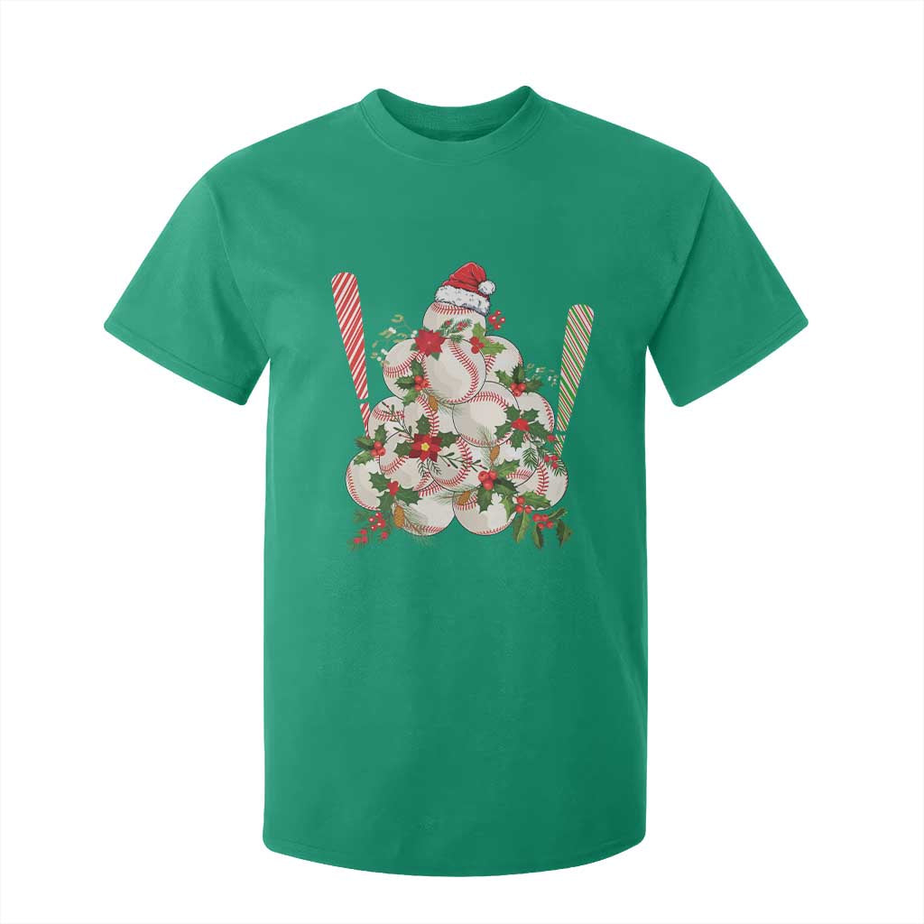 Funny Christmas Baseball T Shirt For Kid Santa Sports Balls Snow Xmas Tree TS11 Irish Green Print Your Wear
