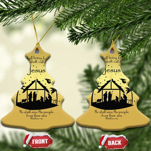 Christian Xmas Christmas Ornament And She Shall Bring Forth A Son And Thou Shalt Call His Name Jesus TS11 Christmas Tree Gold Print Your Wear