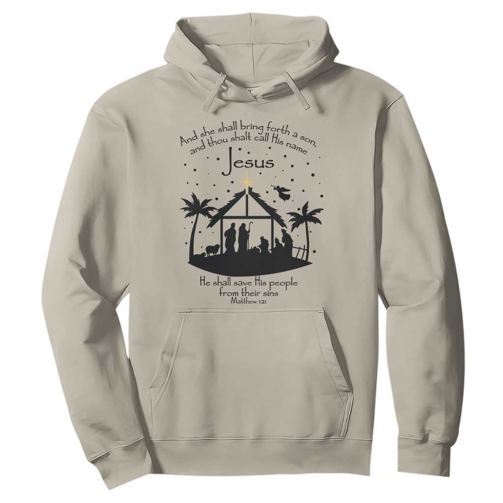 Christian Christmas Hoodie And She Shall Bring Forth A Son And Thou Shalt Call His Name Jesus TS11 Sand Print Your Wear