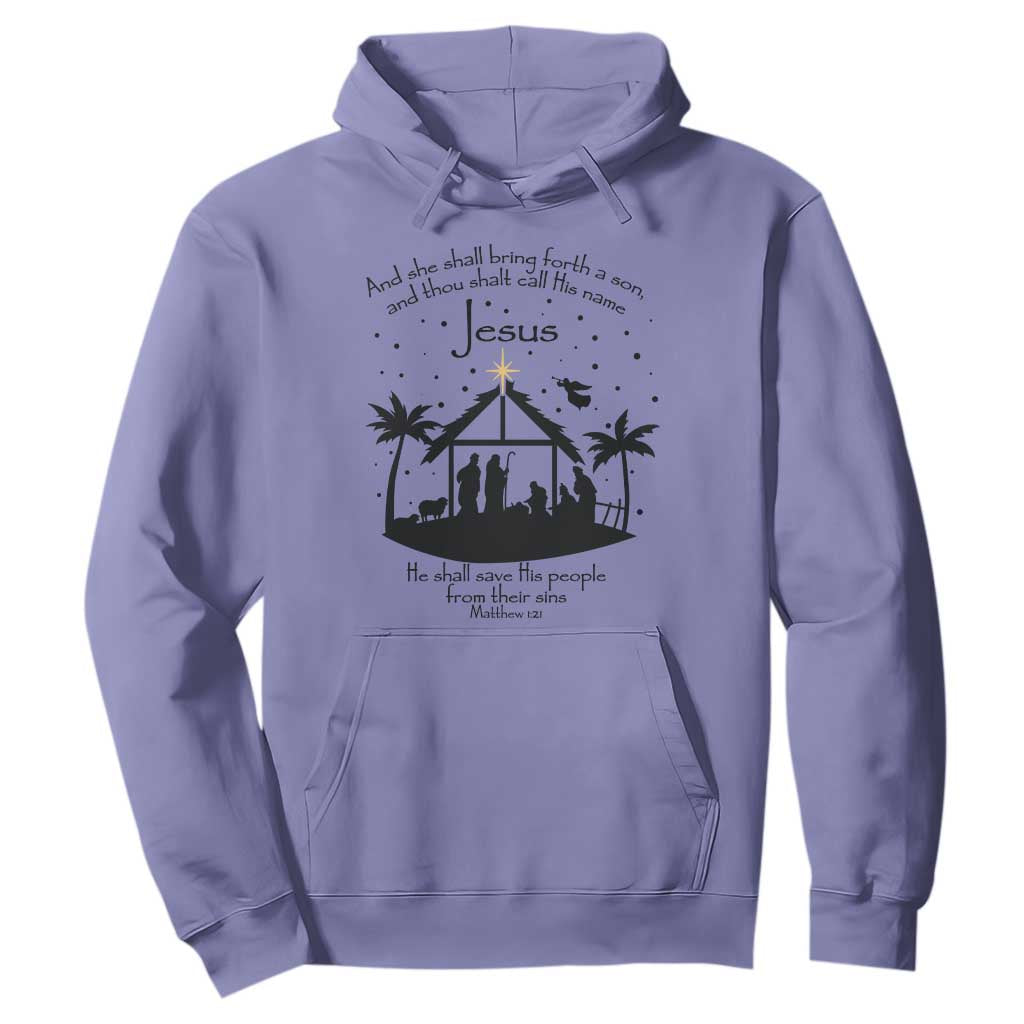 Christian Christmas Hoodie And She Shall Bring Forth A Son And Thou Shalt Call His Name Jesus TS11 Violet Print Your Wear