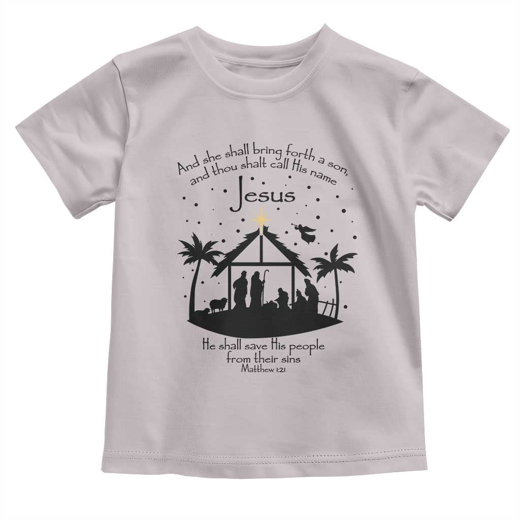 Christian Christmas Toddler T Shirt And She Shall Bring Forth A Son And Thou Shalt Call His Name Jesus TS11 Ice Gray Print Your Wear
