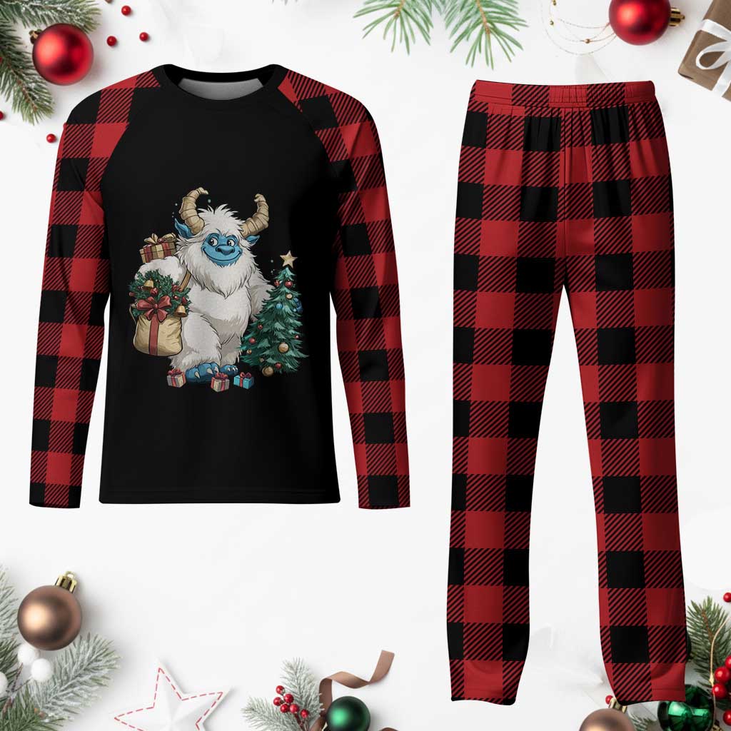 Funny Yule Yeti Plaid Pajama Set Christmas Mythical Creature Winter Solstice TS11 Buffalo Plaid Print Your Wear