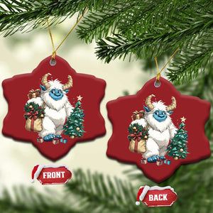 Funny Yule Yeti Christmas Ornament Christmas Mythical Creature Winter Solstice TS11 Snow Flake Red Print Your Wear