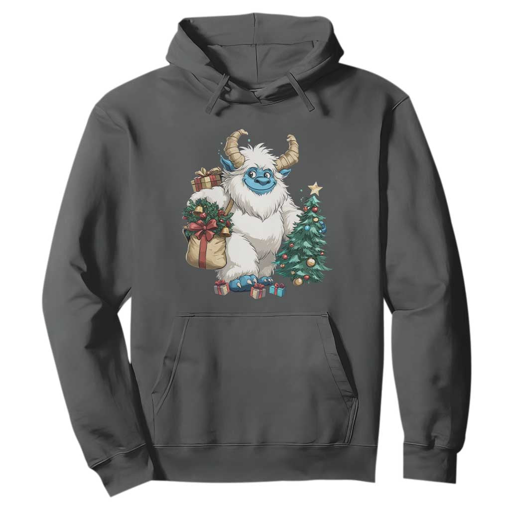 Funny Yule Yeti Hoodie Christmas Mythical Creature Winter Solstice TS11 Dark Heather Print Your Wear