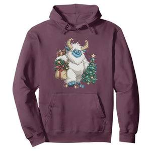 Funny Yule Yeti Hoodie Christmas Mythical Creature Winter Solstice TS11 Maroon Print Your Wear