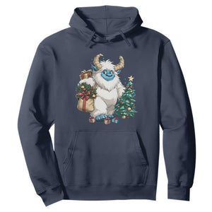 Funny Yule Yeti Hoodie Christmas Mythical Creature Winter Solstice TS11 Navy Print Your Wear