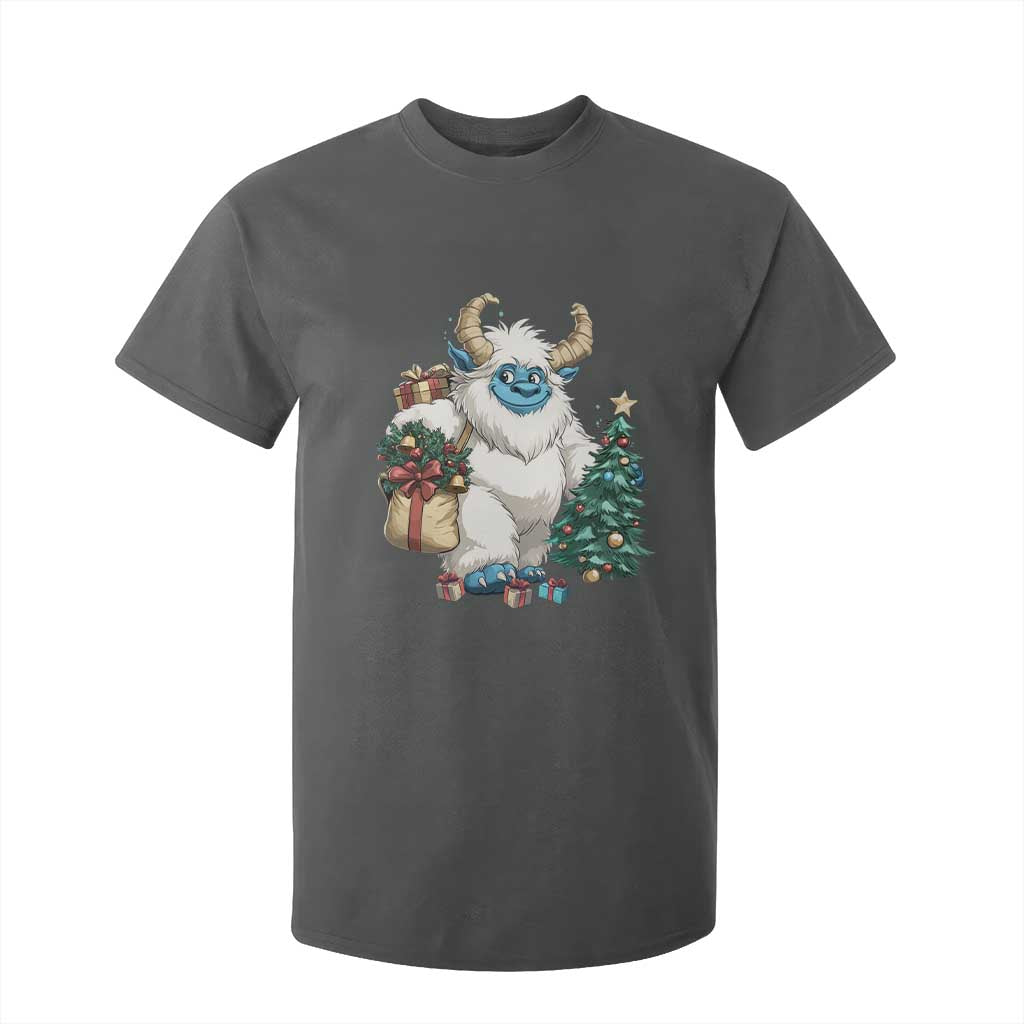Funny Yule Yeti T Shirt For Kid Christmas Mythical Creature Winter Solstice TS11 Dark Heather Print Your Wear
