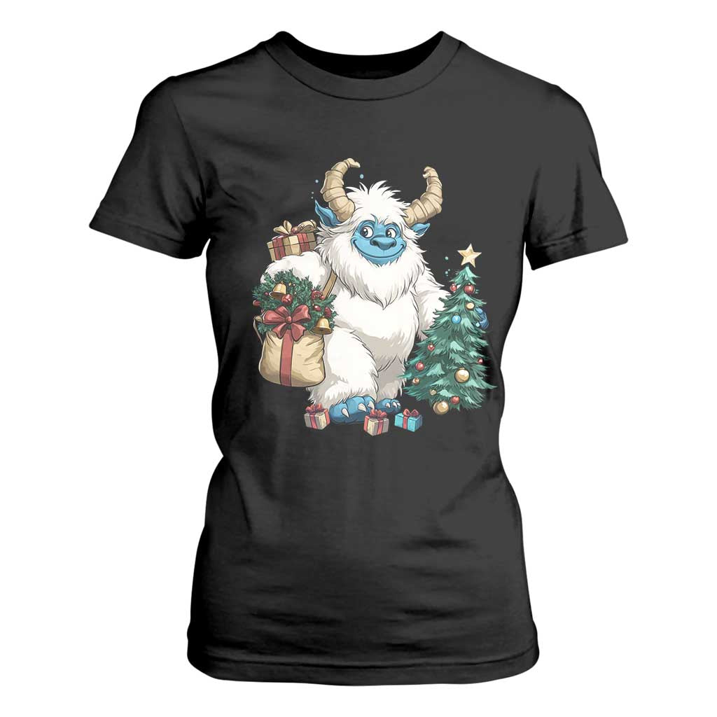 Funny Yule Yeti T Shirt For Women Christmas Mythical Creature Winter Solstice TS11 Black Print Your Wear