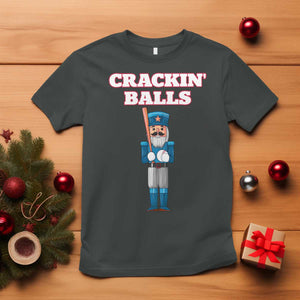 Funny Nutcracker Baseball T Shirt Crackin' Balls Baseball Players TS11 Dark Heather Print Your Wear
