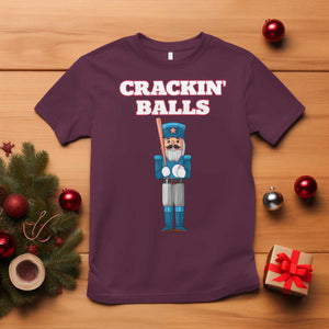 Funny Nutcracker Baseball T Shirt Crackin' Balls Baseball Players TS11 Maroon Print Your Wear