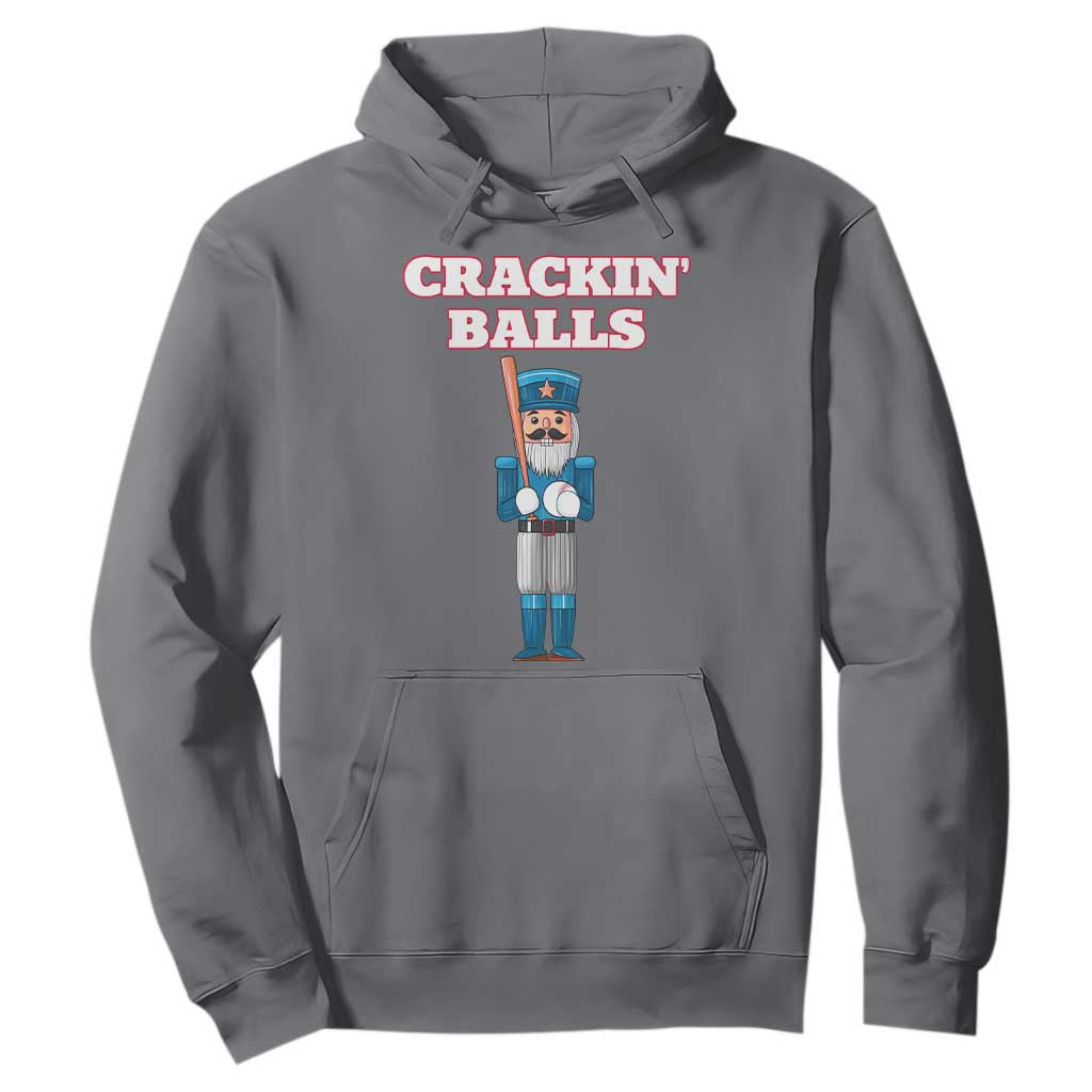 Funny Nutcracker Baseball Hoodie Crackin' Balls Baseball Players TS11 Charcoal Print Your Wear